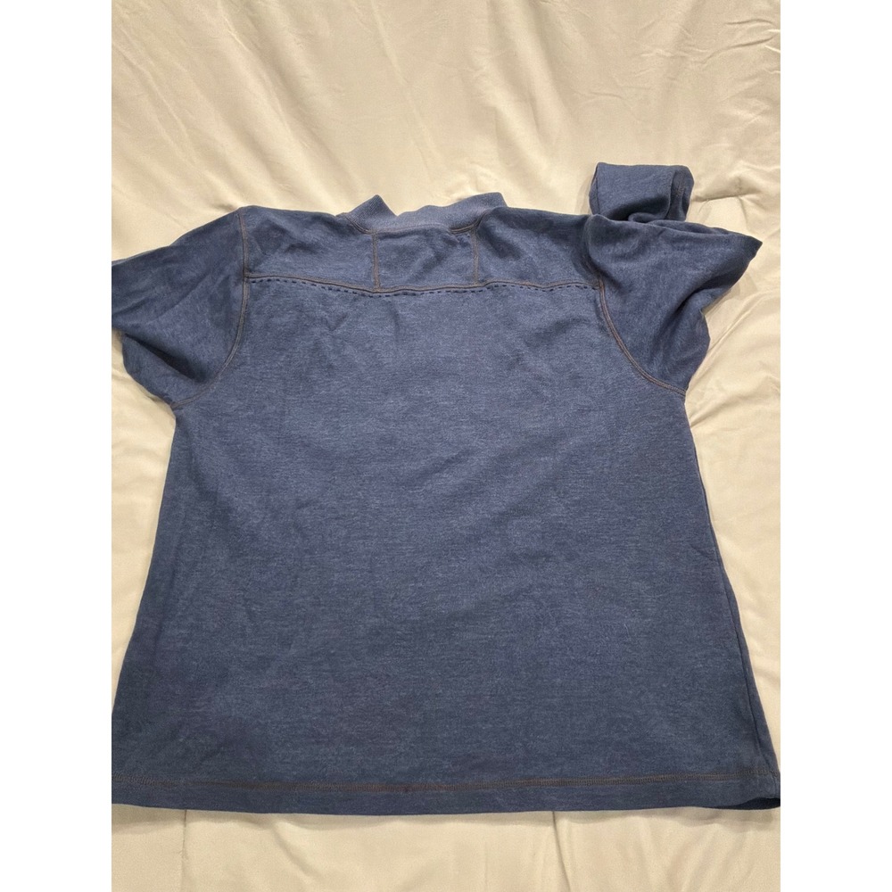 Horn Legend Mens Blue Heathered Henley Shirt Long Sleeve Mock Neck‎ Size L - Picture 7 of 7